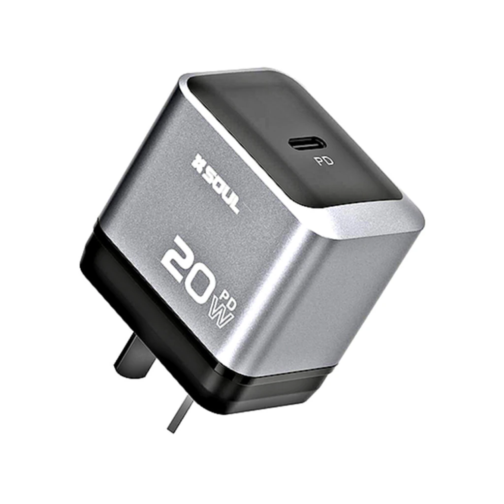 SOUL20W CARGADOR DE PARED SOUL SILVER 20W CABLE TIPO C-C - Imagen 1